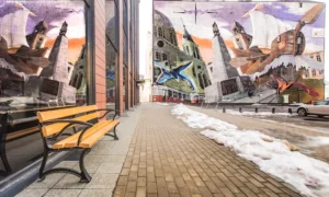 Ławka parkowa Łódzka z podłokietnikiem