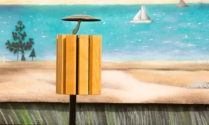 Odpadkový koš Ženeva se stříškou