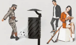 Odpadkový koš Sofia Bis se stříškou