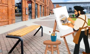 Lavička Lyon bez opěradla - Obrázek 2